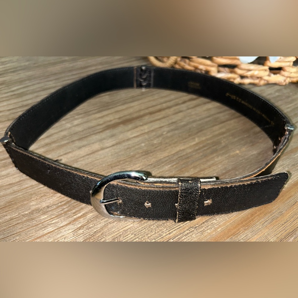 Harness House 36 Goatskin Lined On Steerhide 5110-2 Distressed Black belt
